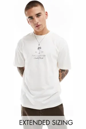 ASOS Relaxed t-shirt in off white with Florida text print