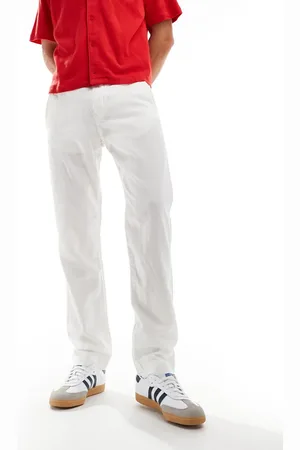 Ralph Lauren Flat front straight leg linen cotton trousers in