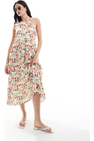 VERO MODA Allotment halter maxi dress in tomatina print