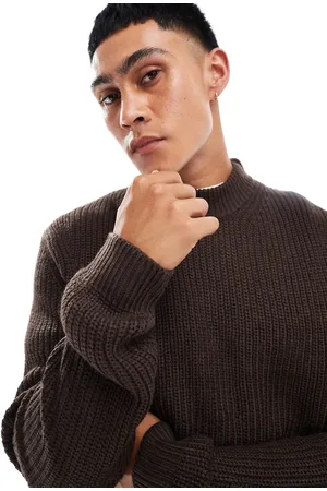 Brave Soul Chunky turtle neck jumper in chocolate
