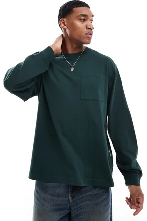 Only & Sons Oversized long sleeve t-shirt in washed green