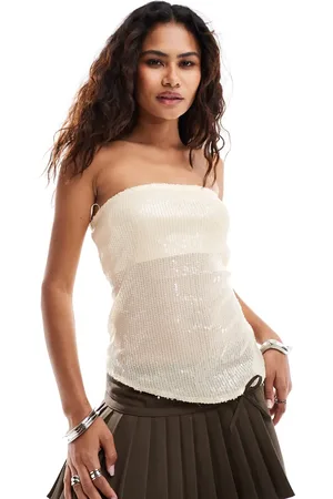 Motel Viksuni sequin bandeau top in