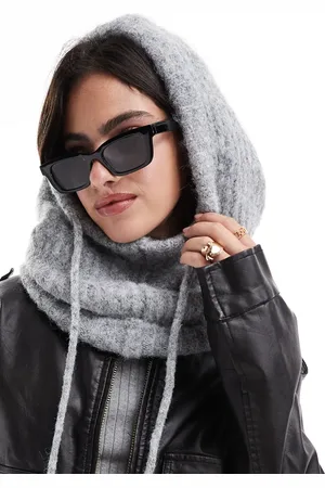 Pieces® Oversized balaclava snood in light melange
