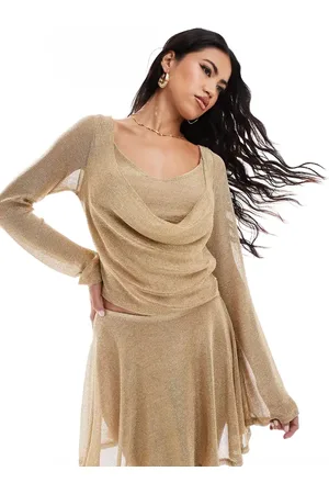 ASOS Co-ord jersey chainmail cowl and cami top set in
