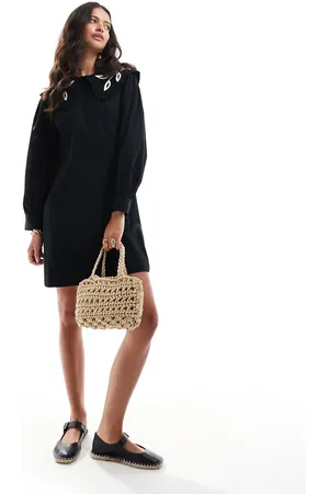 Y.A.S Embroidered collar mini dress in