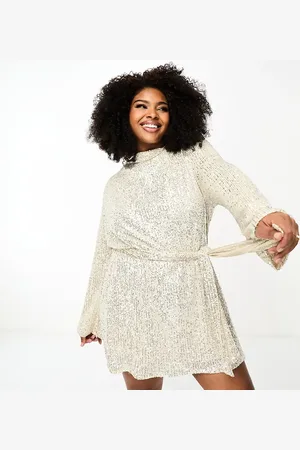 Pretty Lavish Jayda tie waist sequin mini dress in