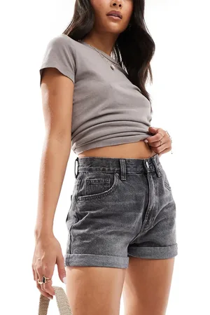 Pull&Bear Denim mom short in washed grey