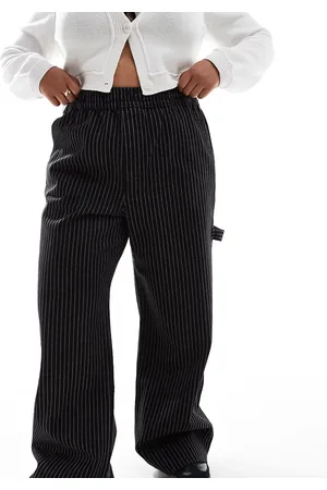 COLLUSION Plus pull on jeans in stripe