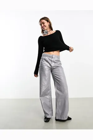 Monki Knitted long sleeve boat neck top in