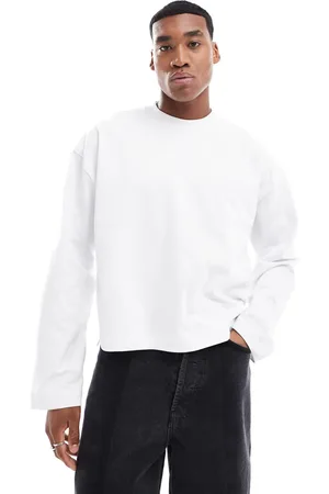 ASOS Heavyweight oversized step hem long sleeved t-shirt 240gsm in