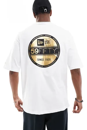 New Era Sticker graphic back t-shirt with gold foil in
