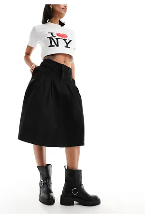 ASOS Pleated knee length skirt in