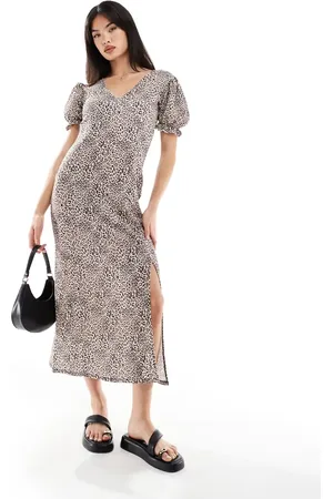 Miss Selfridge Maxi tea dress in leopard print