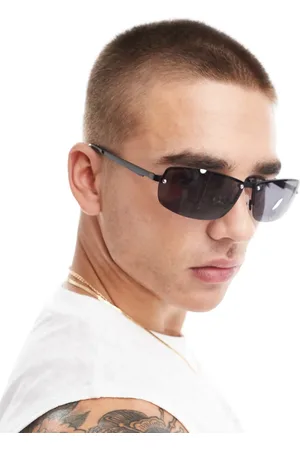 ASOS Rimless wrap sunglasses in