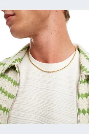 ASOS Waterproof stainless steel rope chain necklace in tone