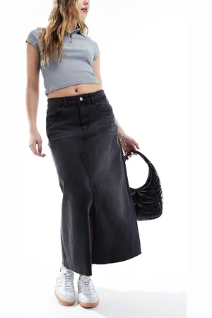 Urban Bliss Longline denim maxi skirt in washed
