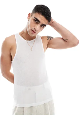 ASOS Muscle fit vest in in sheer textured fabric