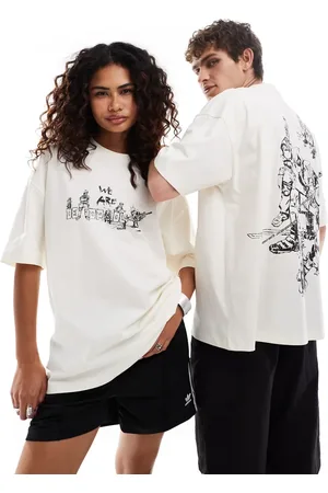 ASOS Marvel unisex oversized t-shirt with Deadpool prints in beige