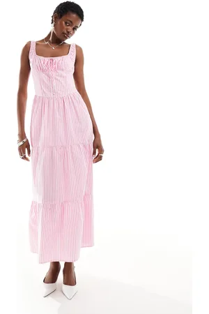 Bailey Rose Tierred smock dress in candy stripe