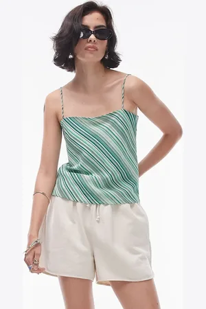 Topshop Co-ord georgette square neck cami in diagonal stripe