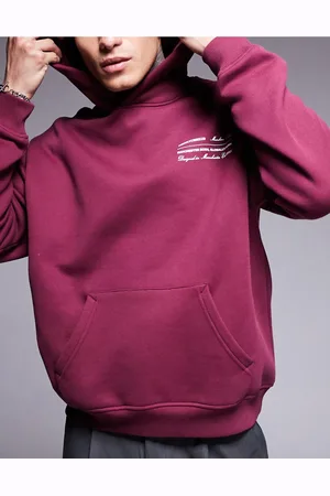 The Couture Club Mission statement relaxed hoodie in burgundy