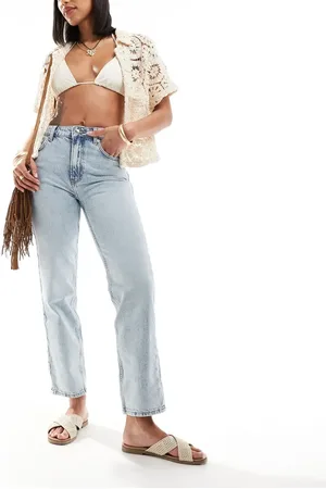 Free People High waist straight leg jeans in light