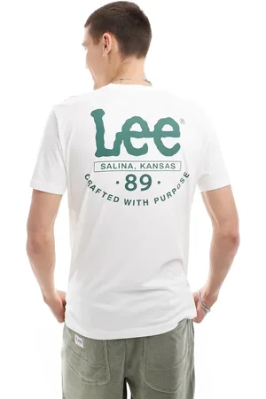 Lee Wavy logo t-shirt with back print in ercu
