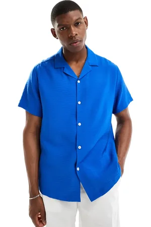 ASOS Short sleeve relaxed revere shirt in wrinkle