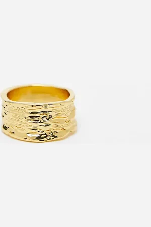ASOS 14k plate ring with hammered design in tone