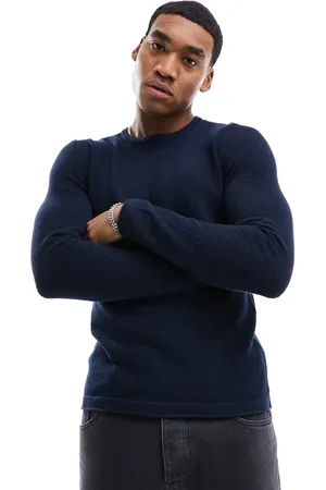 Only & Sons Crew neck textured knit jumper in