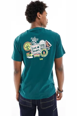 Lee Camp badge back print t-shirt in mid