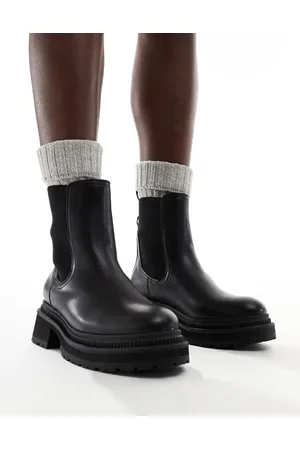 London Rebel Becky chunky mid ankle chelsea boots in