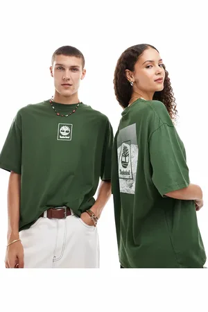 Timberland Oversized mountain graphic t-shirt in dark - Exclusive to Asos