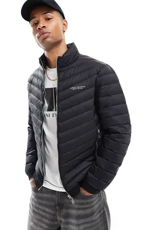 Armani Exchange Logo lightweight puffer jacket in /grey