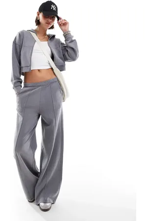 Stradivarius Co-ord soft touch wide leg jogger in dark