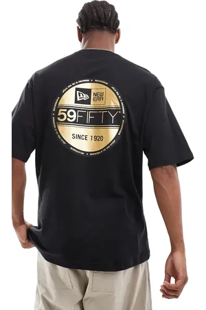 New Era Sticker graphic back t-shirt with gold foil in