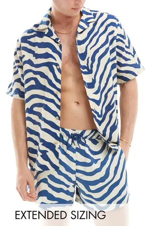 ASOS Co-ord boxy relaxed revere shirt in zebra print