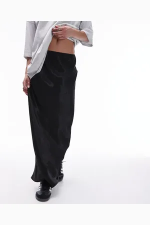 Topshop Satin maxi skirt in