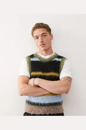 Reclaimed Knitted vest in stripe