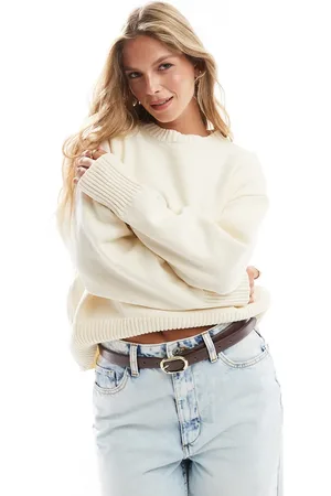 Pull&Bear Chenille knitted jumper in ecru