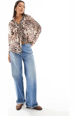 MANGO Mixed leopard print shirt in