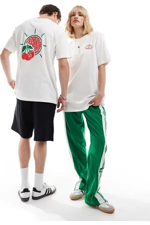 adidas Cherry back print t-shirt in off