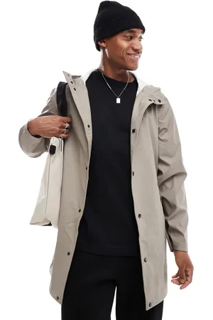 Only & Sons Hooded rain jacket in beige
