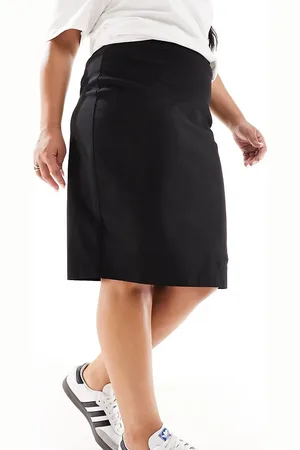 ASOS ASOS DESIGN Curve high waist tailored bengaline skirt in