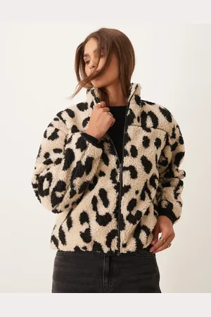 New Look Borg jacket in animal print