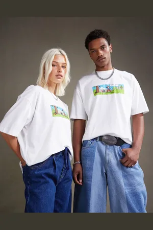 ASOS Disney unisex oversized t-shirt with Mickey Mouse comic strip prints in off white