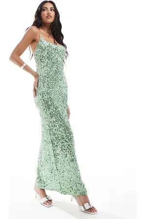 ASOS Sequin cami cross back maxi dress in mint