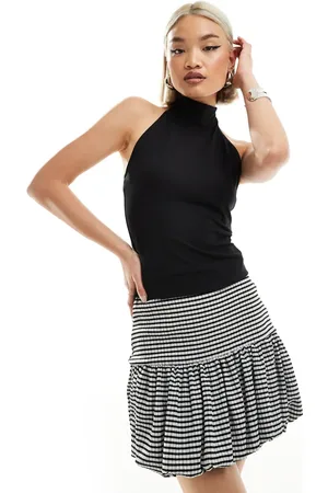 Weekday Shyla high halter neck top in