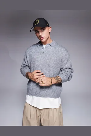 ASOS Oversized boxy fit knitted polo in
