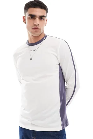 ASOS Long sleeve t-shirt in sporty mesh with cut and sew panels